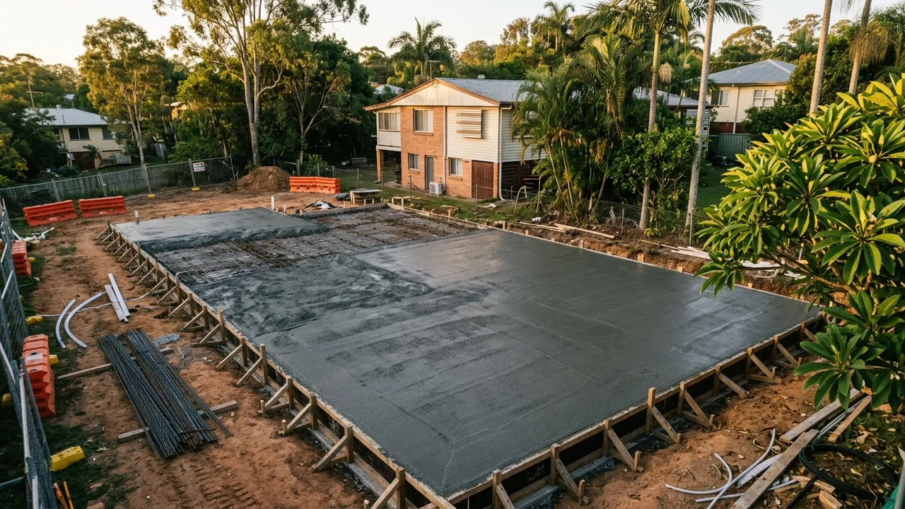 Brisbane concreting context shot for "Is there a wrong time of year to pour concrete in Brisbane?"