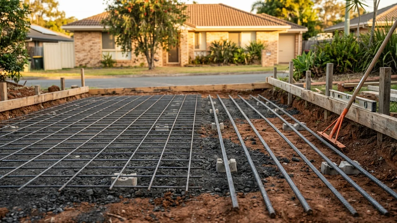 Brisbane concreting detail relevant to "Steel mesh versus reo bar: which reinforcement does your slab actually need?"