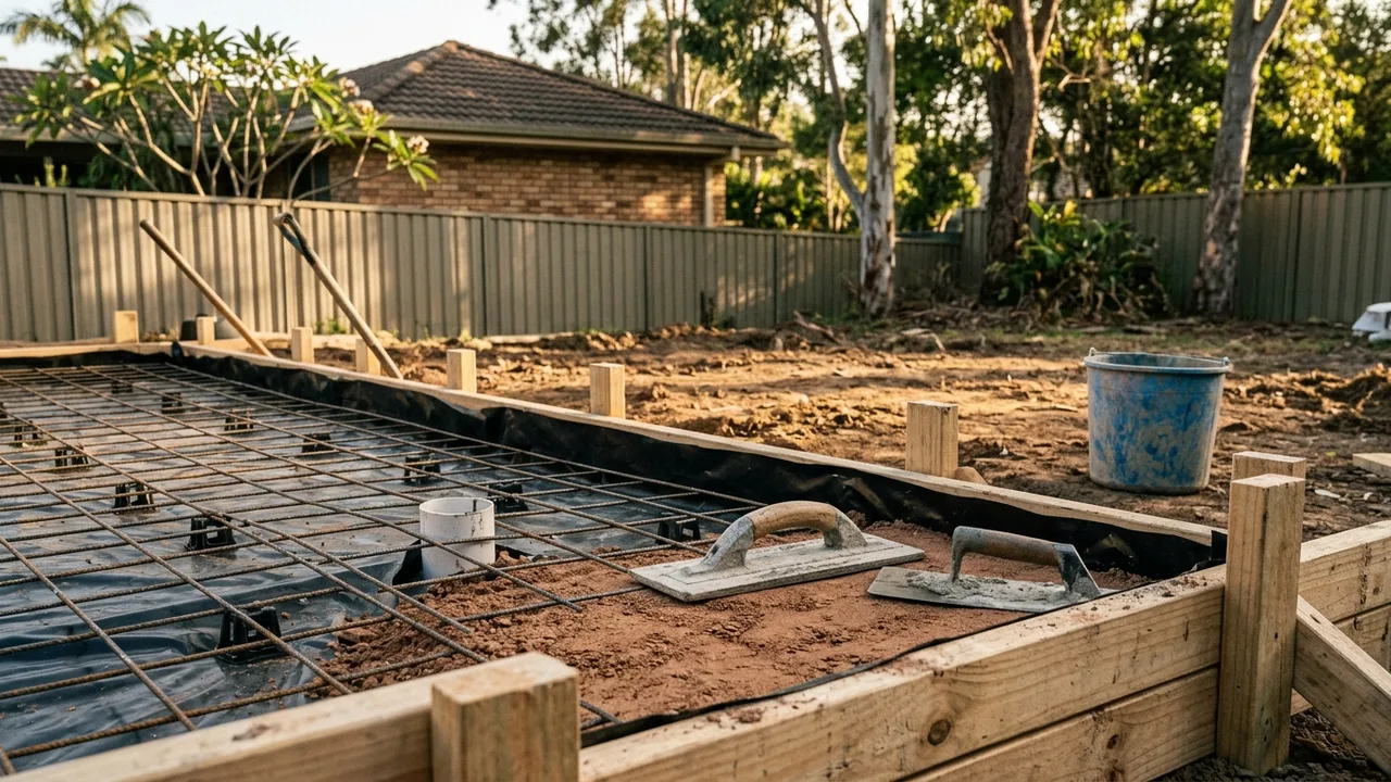 Brisbane concreting detail relevant to "Can you pour your own concrete slab, or is it a job for a professional?"