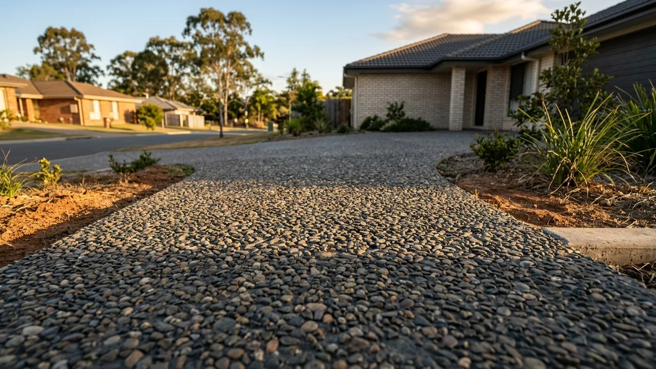Brisbane concreting detail relevant to "Exposed aggregate looks great but is it the right choice for your driveway?"