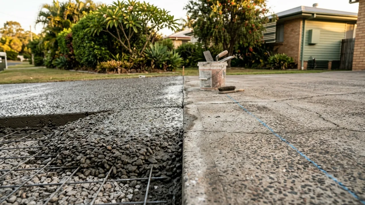 Brisbane concreting context shot for "When should you repair your concrete driveway and when should you replace it?"