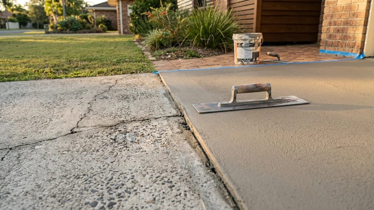Brisbane concreting detail relevant to "Should you replace your concrete driveway or just resurface it?"