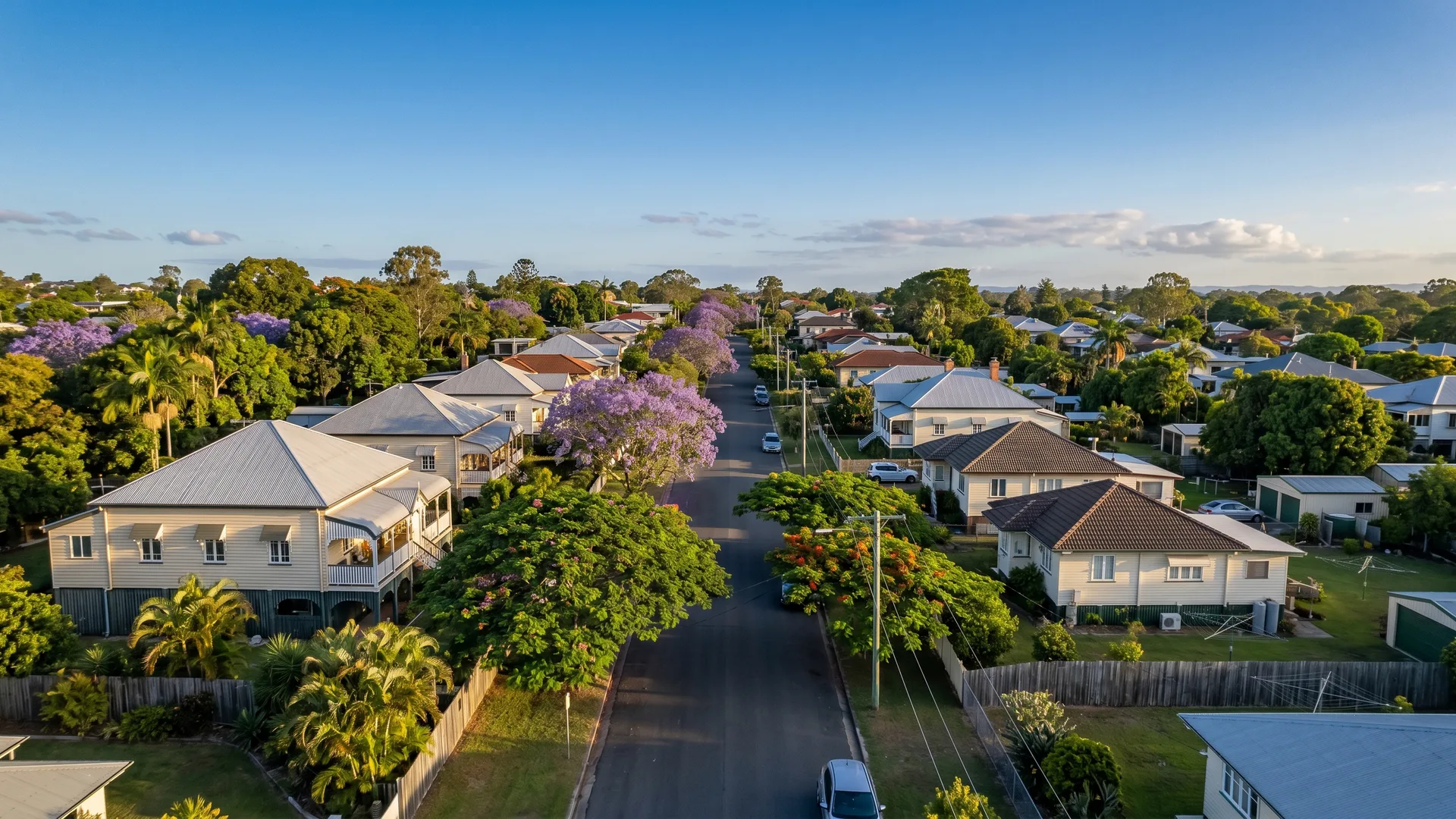 Aerial view of inner-Brisbane suburban streets near Hemmant